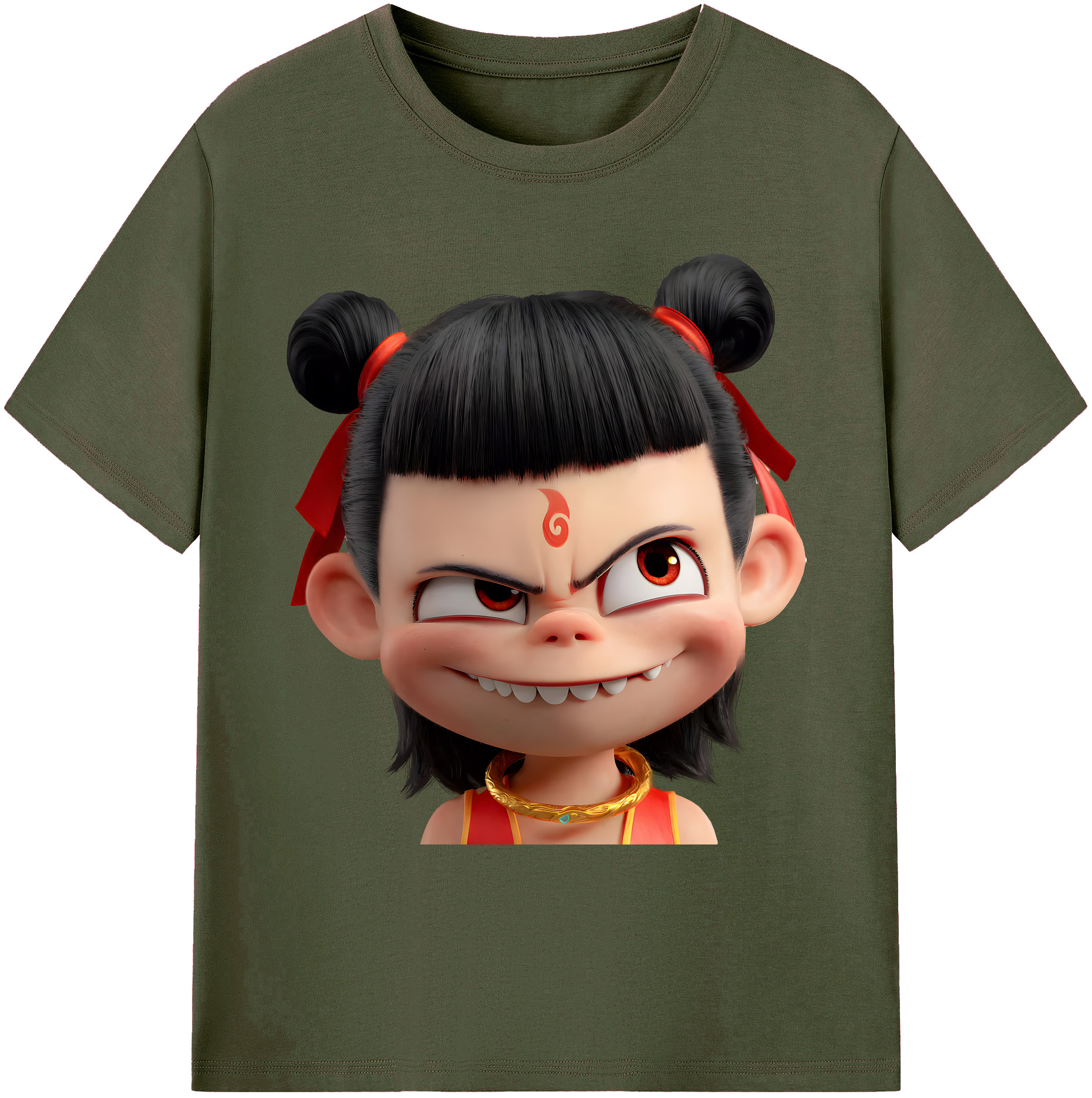 （画像用） Ne Zha 2 ナタ 魔童の大暴れ 綿100％ メンズ半袖Tシャツ｜肌触りやわらか＆通気性